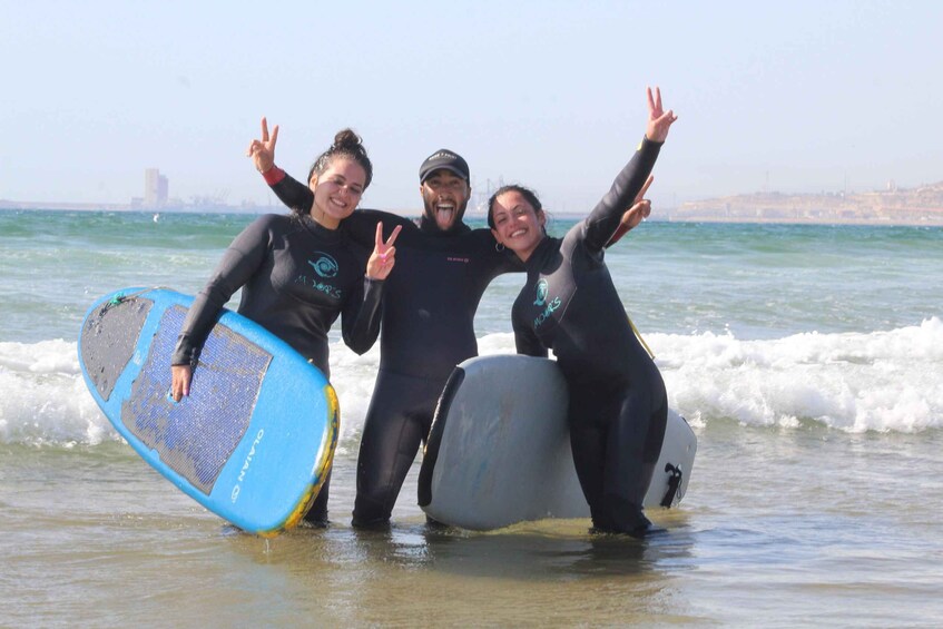 2 hours surf lessons in agadir