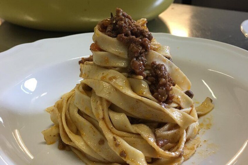 Tagliatelle with homemade ragù sauce