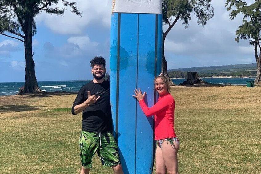 Learn to surf with a local big wave rider on the North Shore of Oahu