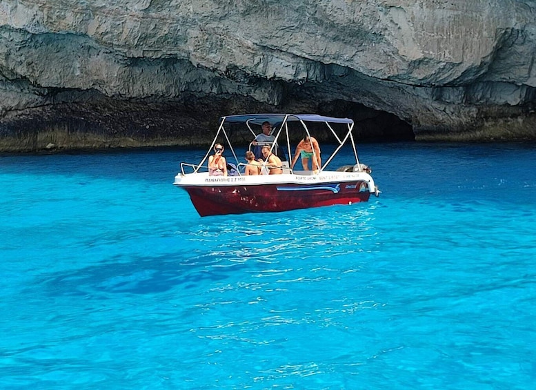 Shipwreck and Caves private boat with skipper