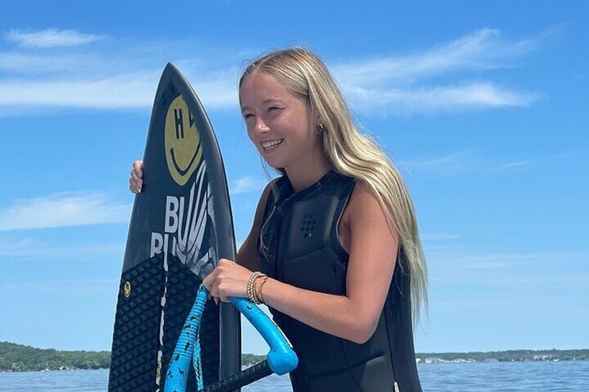 Wake Surfing on a Luxury Captained Cruise in Canandaigua