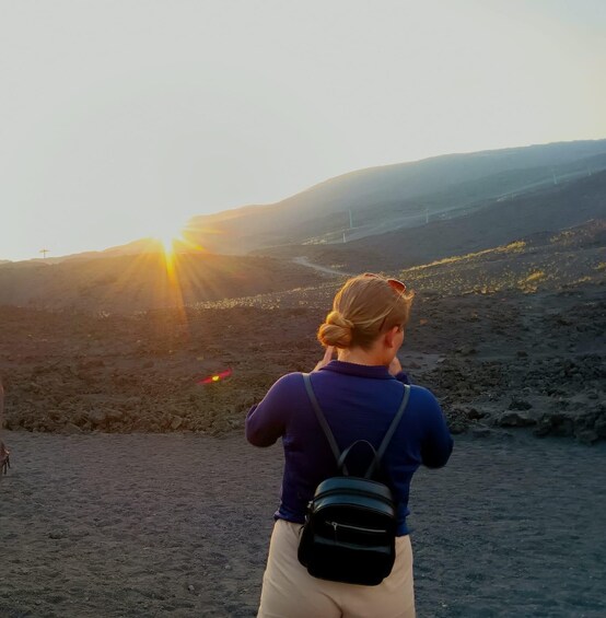 Picture 1 for Activity Taormina: Mount Etna Sunset Tour with Cave Visit and Tasting