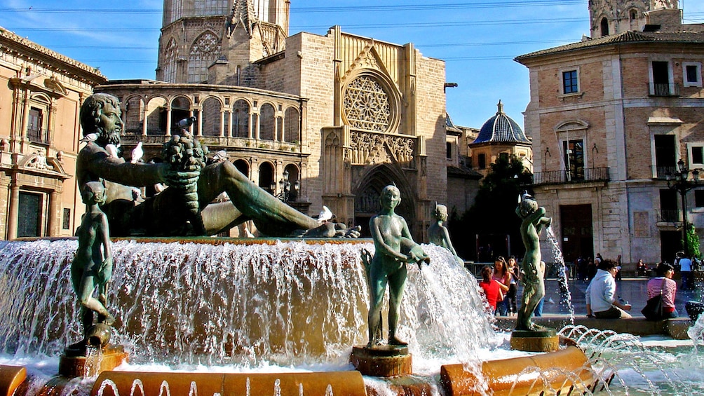 Show item 4 of 4. Fountain in a square in Valencia