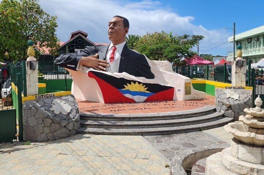 The statue of the late Vere Cornwall Bird. Father and National Hero of the nation of Antigua and Barbuda