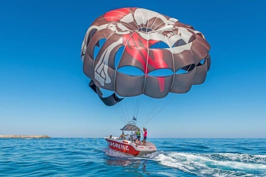 Parasailing Activity on Rethymno Beach, Crete