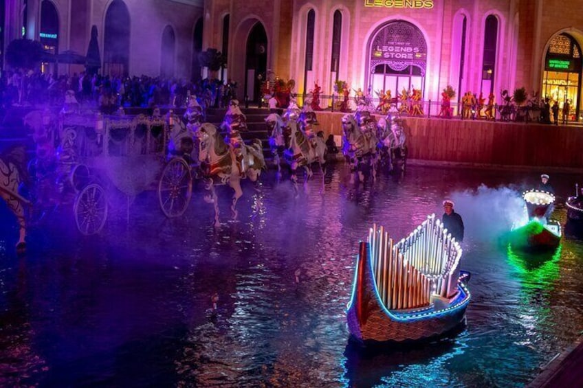 The Land of Legends Night Shows Tour With Boat Parade from Alanya