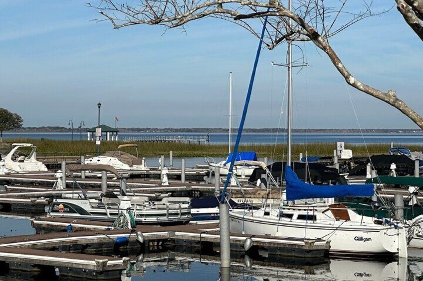 The boat marina at St. Cloud Lakefront Park.