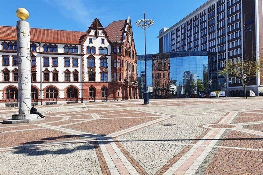 Private audio book city rally in Dortmund city centre