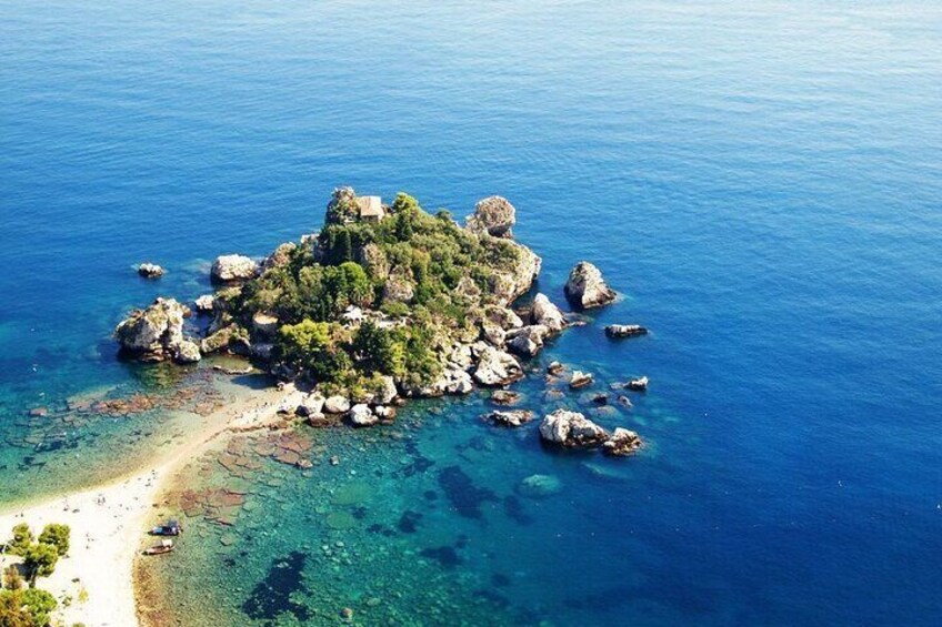 Marvelous Isola Bella Taormina in Mediterranean Sea 