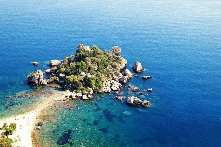 Marvelous Isola Bella Taormina in Mediterranean Sea