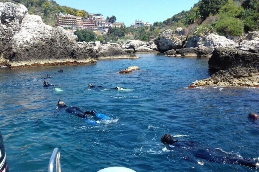 Snorkeling at the famous Isola Bella in Taormina