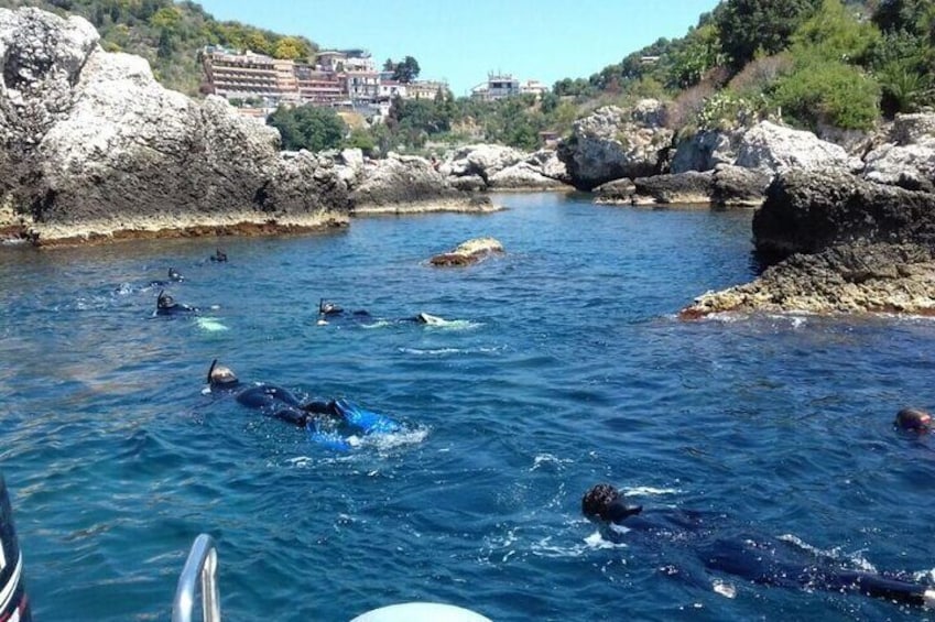 Snorkeling at the famous Isola Bella in Taormina
