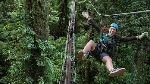 Rotorua: tour guiado de aventura en tirolesa con fotos