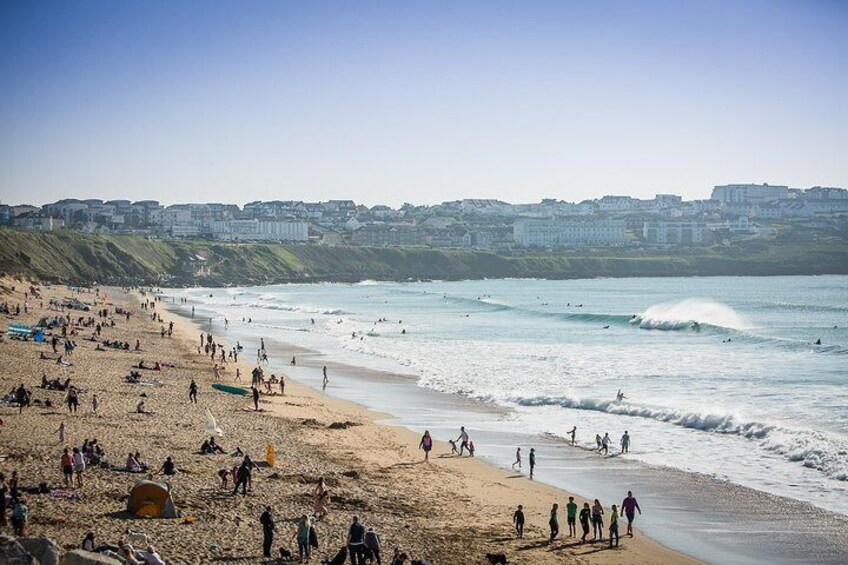 Enjoy a day surfing at Fistral Beach, the UK's premier surfing beach