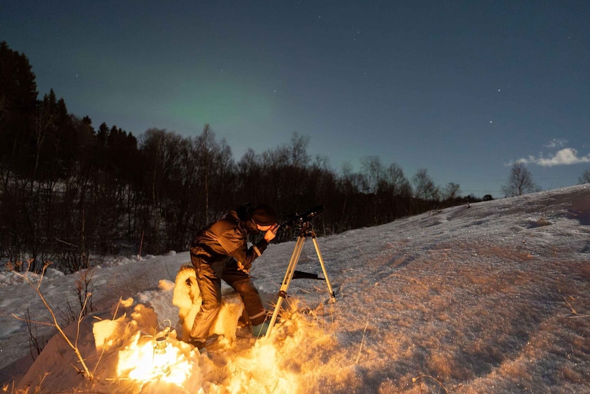 Picture 3 for Activity Chasing the dancing aurora in our winter camp in Harstad