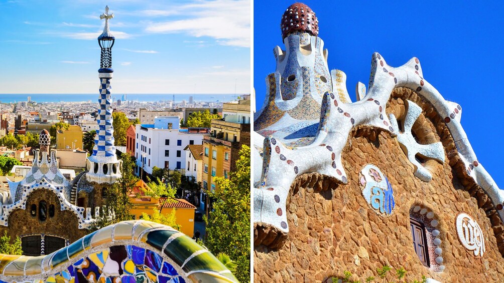 Charger l’élément 1 sur 10. Combo image of Park Guell and Casa Battlo