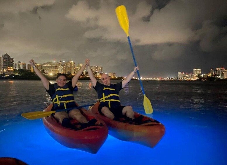 San Juan: LED Night Kayaking Experience at Condado Lagoon