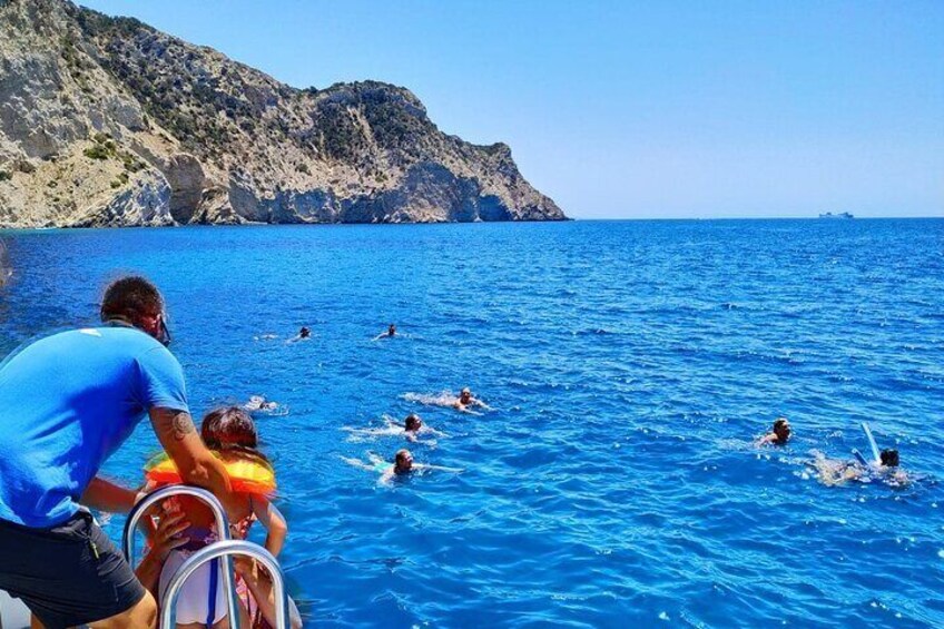 Boat trip along the coast of Formentera