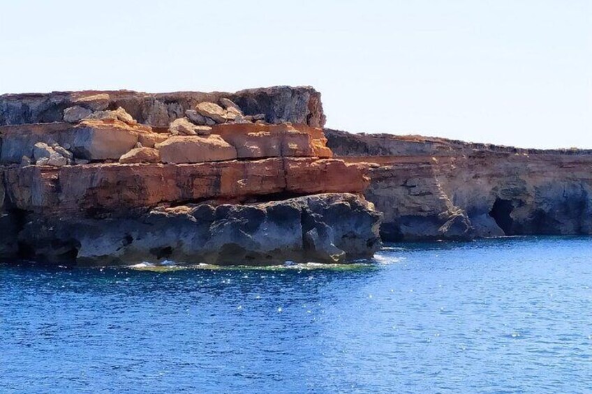 Boat trip along the coast of Formentera