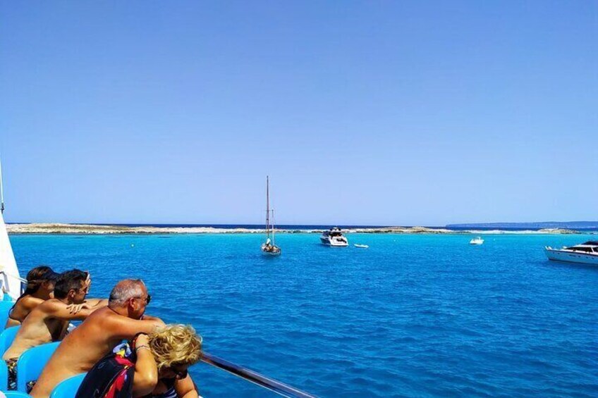 Boat trip along the coast of Formentera