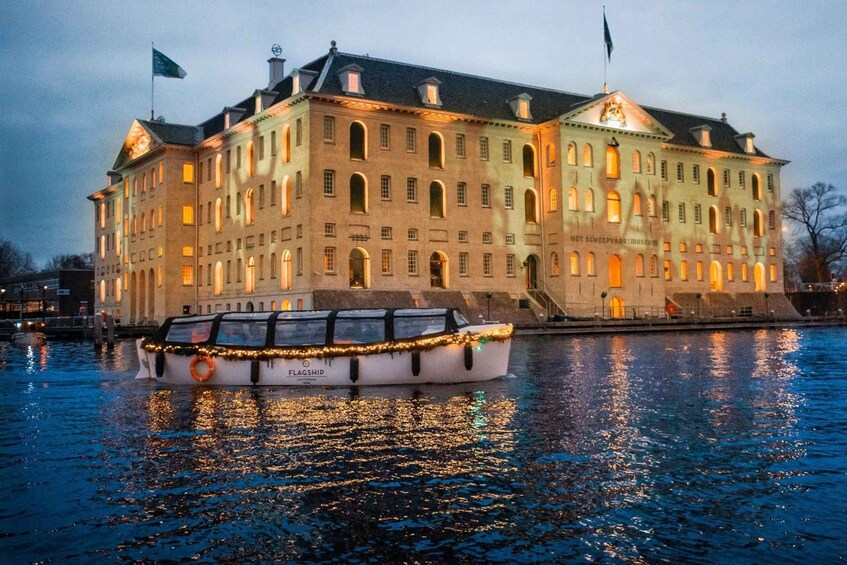 Picture 1 for Activity Amsterdam: Light Festival Boat with Unlimited Drinks & Snack