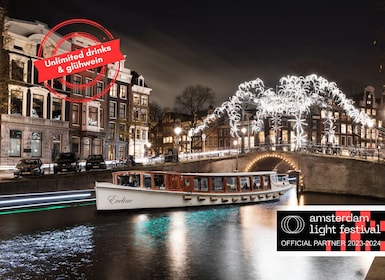 Amsterdam: Lichterfestboot mit Getränken, Snack, Glühwein