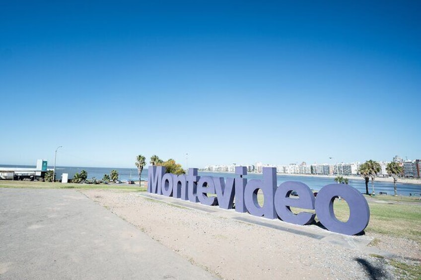 Montevideo and Pocitos Beach Poster