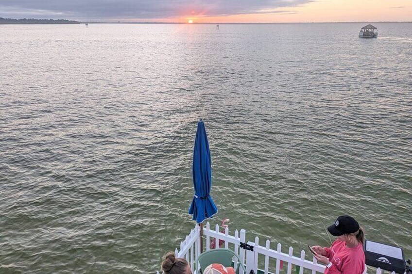 Destin Bay Sunset on Redneck Pontoon