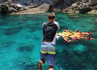 Pollença: Kayak and Coasteering Cliff Jumping