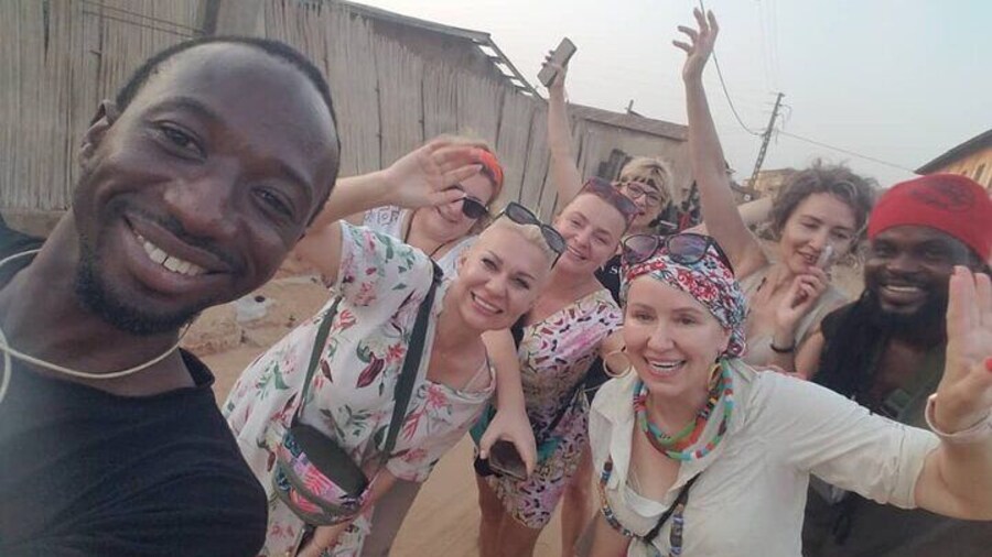 me and some travelers on a Lome City Tour