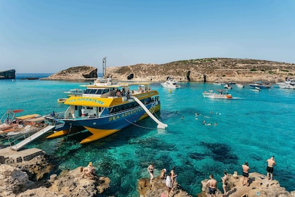 Bugibba: Crociera turistica di Gozo, Comino e Laguna Blu