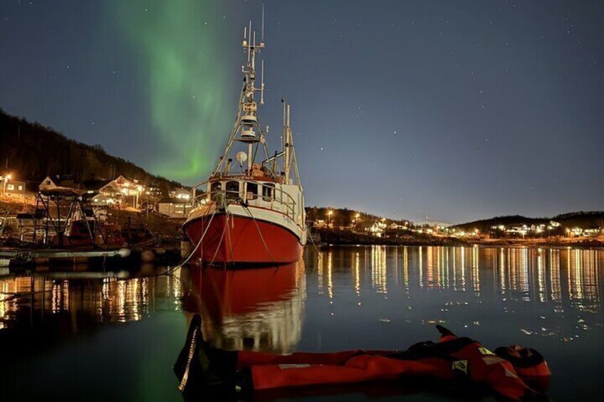 Arctic Ice Floating in Warm Survival Suit Tromsø