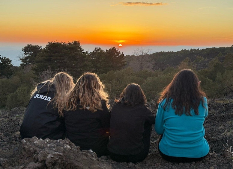 From Catania: Mount Etna Sunset Tour with Tasting and Cave