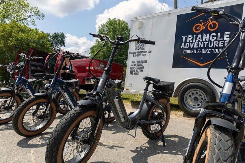 Close up of our e-bikes