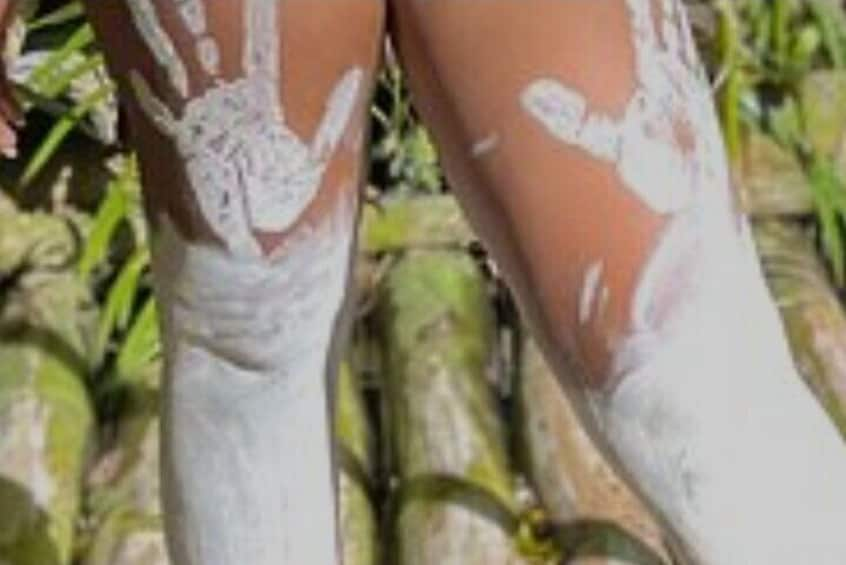 Limestone foot Massage on a Bamboo Raft 