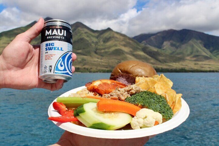 A delicious lunch is served after snorkeling.