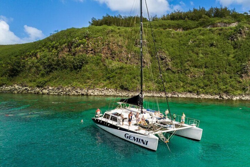 Anchored at a favorite Snorkel location on Maui.