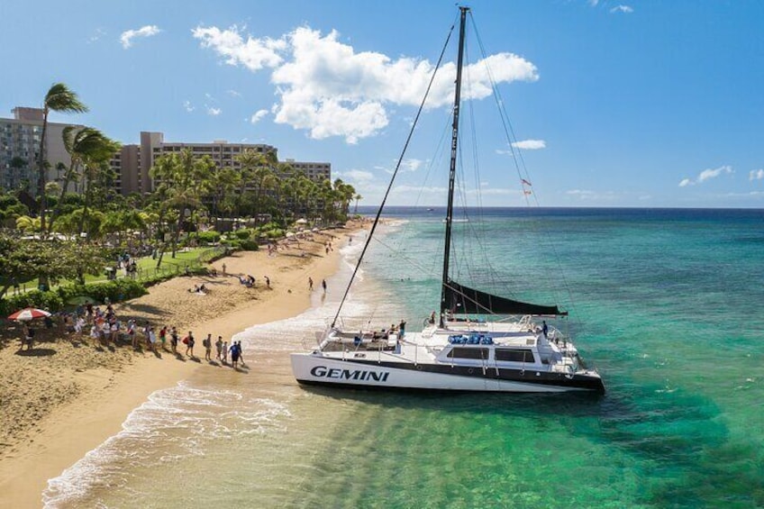 Boarding Gemini on Ka'anapali Beach.