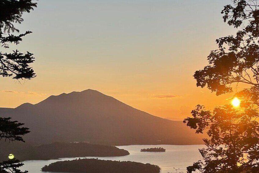 Lake Akan sunset from Oakan-dake trail.