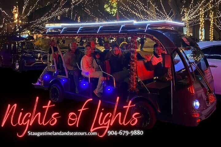 St. Augustine Night of Lights by Electric Cart