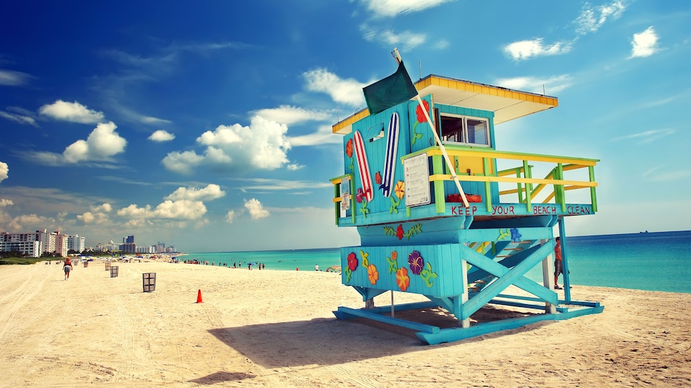 Lifeguard shack on a Miami beach