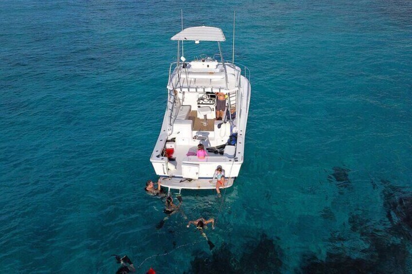 Private Snorkel Charter. 3 Stop Tour. 34ft Cruiser.