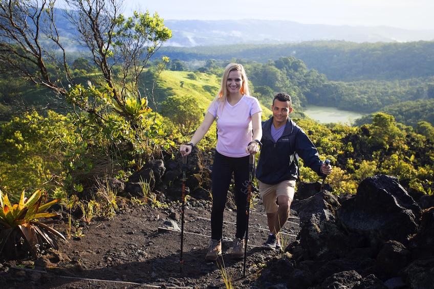 Couple hiking at Arenal National Park