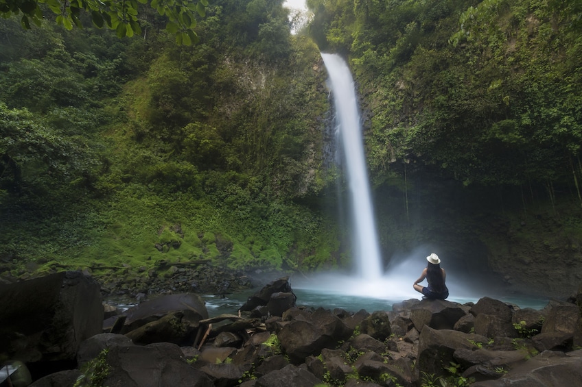 Serene waterfall at Arenal National Park