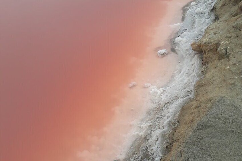 Shades of pink in the Pink salt lakes