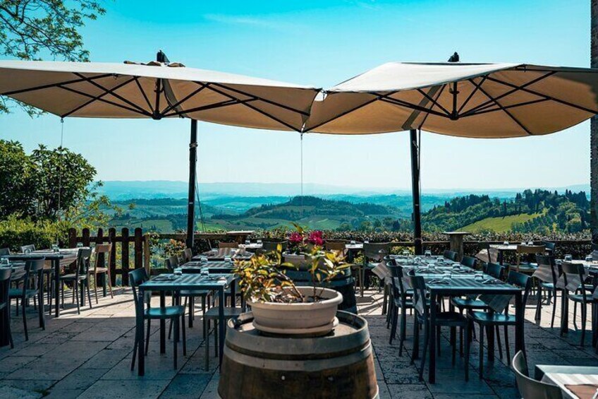 San Gimignano Terrace with a breathtaking vista