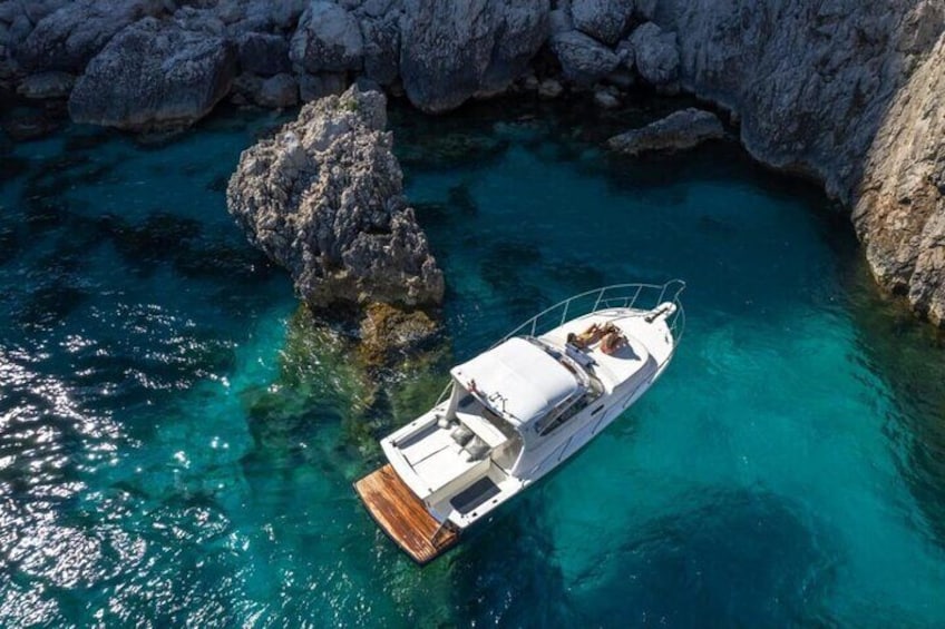 One day private tour by speedboat to Capri with lunch in Nerano