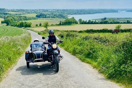 The Emerald Coast and Cancale in vintage sidecar with driver