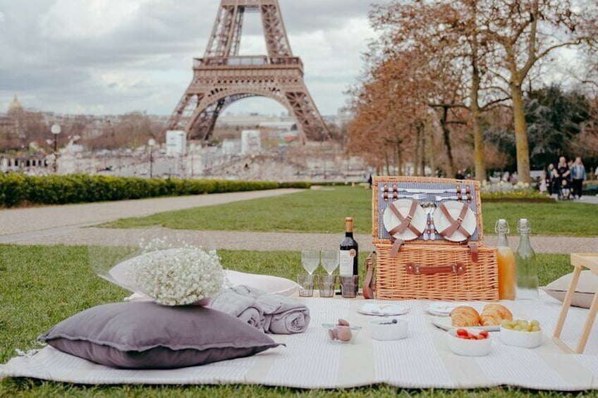 Paris Picnic experience in front of the Eiffel Tower