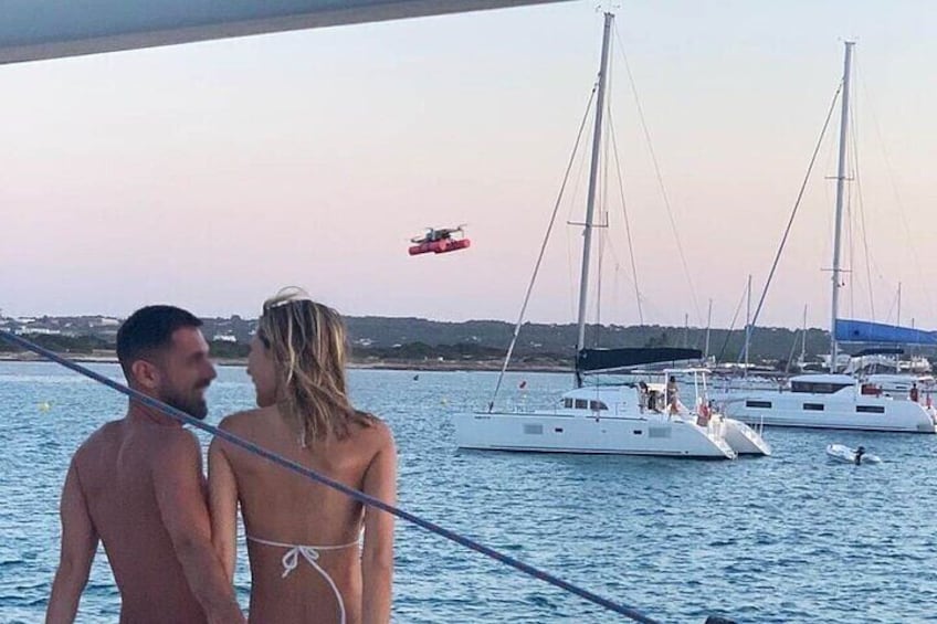 Sunset on a catamaran: from Es Vedrá to Cala Conta